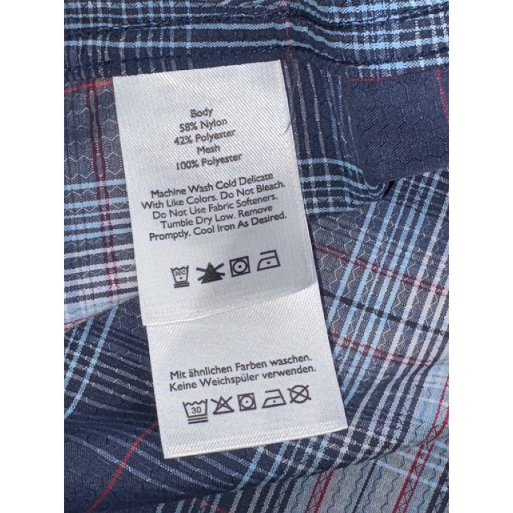 Eddie Bauer Blue Plaid Short Sleeve Hiking Shirt Mesh Lined Mens Medium 11921750 - Picture 5 of 10